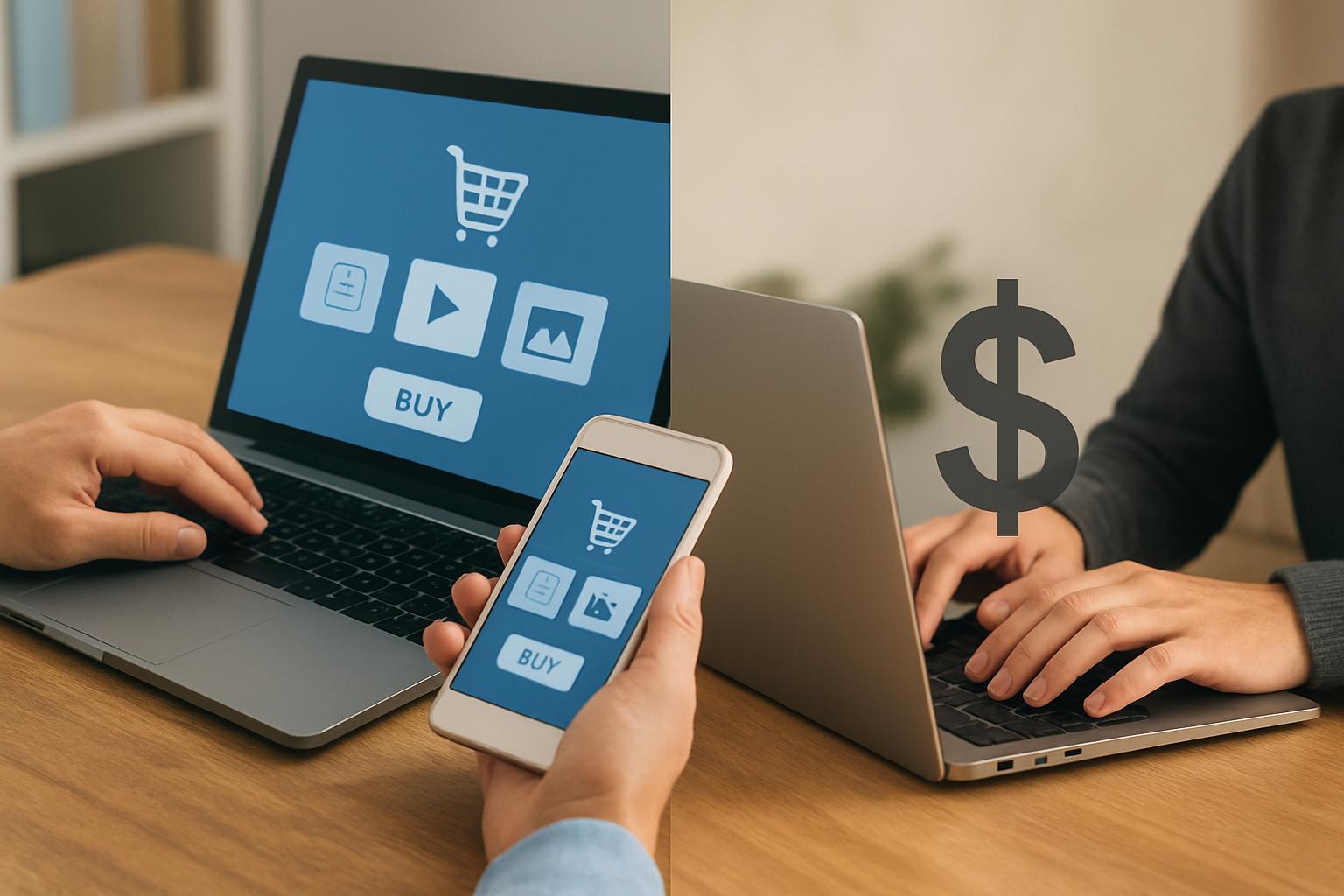Digitale Produkte erfolgreich verkaufen. Monetarisierung über Plattformen vs. eigener Vertrieb Digitale Produkte erfolgreich verkaufen. Monetarisierung über Plattformen vs. eigener Vertrieb
